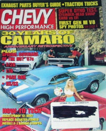 CHEVY HIGH PERFORMANCE 1996 SEPT - CAMAROS 